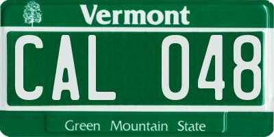 VT license plate CAL048