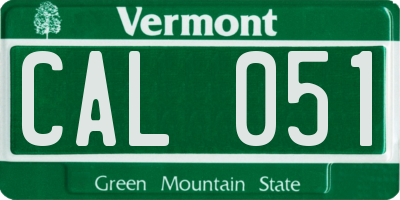 VT license plate CAL051