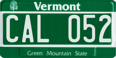 VT license plate CAL052