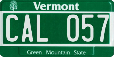 VT license plate CAL057