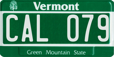 VT license plate CAL079