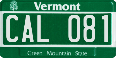 VT license plate CAL081