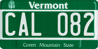 VT license plate CAL082