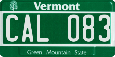 VT license plate CAL083