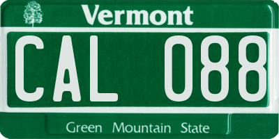 VT license plate CAL088