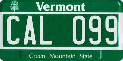 VT license plate CAL099