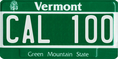 VT license plate CAL100