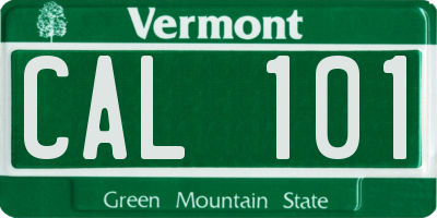 VT license plate CAL101