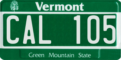 VT license plate CAL105