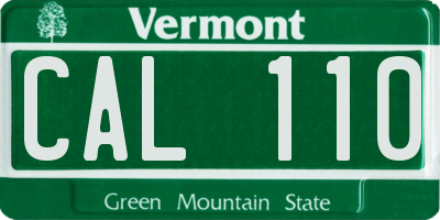 VT license plate CAL110