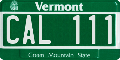 VT license plate CAL111