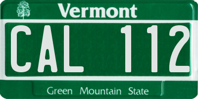 VT license plate CAL112