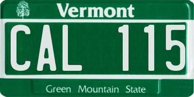 VT license plate CAL115