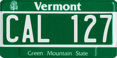 VT license plate CAL127