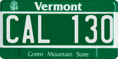 VT license plate CAL130