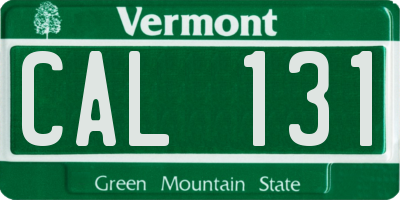 VT license plate CAL131