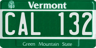VT license plate CAL132