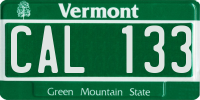 VT license plate CAL133
