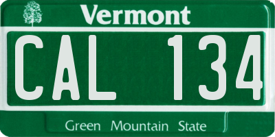 VT license plate CAL134