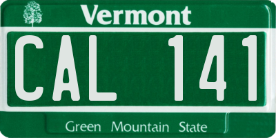 VT license plate CAL141