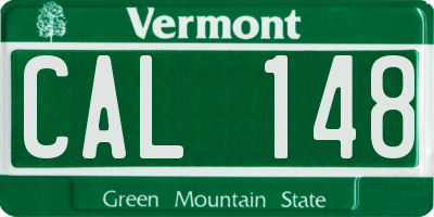 VT license plate CAL148
