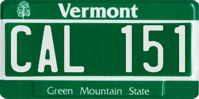 VT license plate CAL151