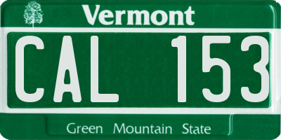 VT license plate CAL153