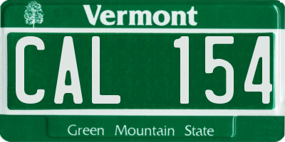 VT license plate CAL154