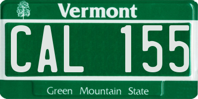 VT license plate CAL155