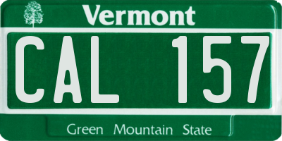 VT license plate CAL157