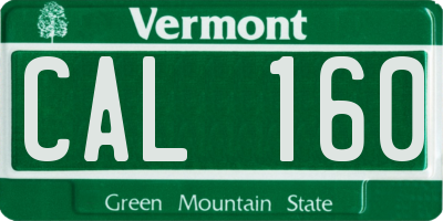 VT license plate CAL160