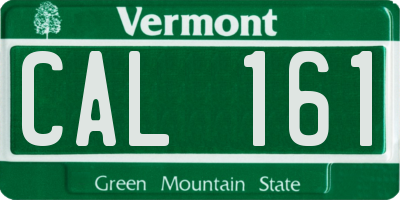 VT license plate CAL161