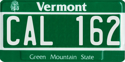 VT license plate CAL162