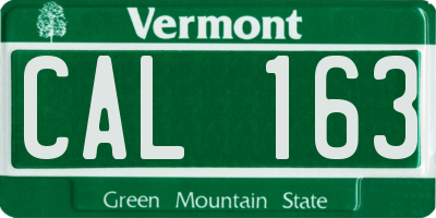 VT license plate CAL163
