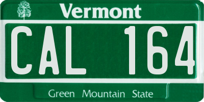VT license plate CAL164