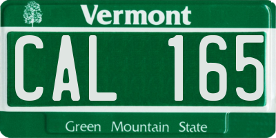 VT license plate CAL165