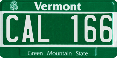 VT license plate CAL166
