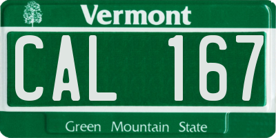 VT license plate CAL167