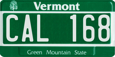 VT license plate CAL168