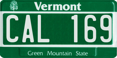VT license plate CAL169