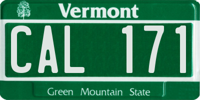 VT license plate CAL171