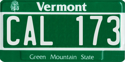 VT license plate CAL173