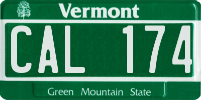 VT license plate CAL174