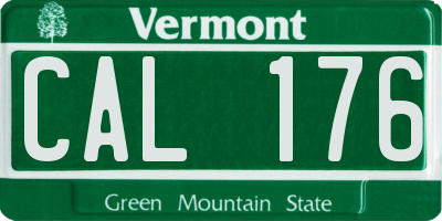 VT license plate CAL176