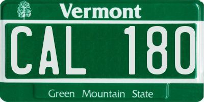 VT license plate CAL180