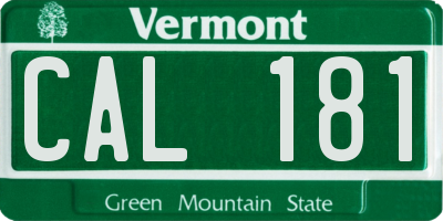 VT license plate CAL181
