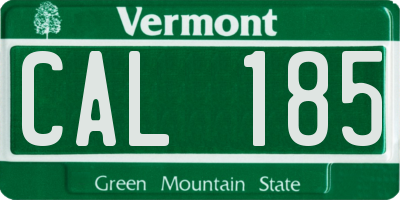 VT license plate CAL185