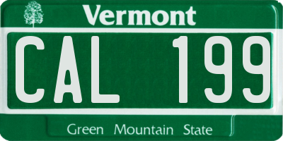 VT license plate CAL199