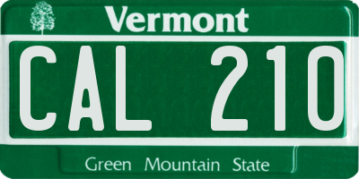 VT license plate CAL210
