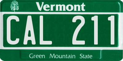 VT license plate CAL211